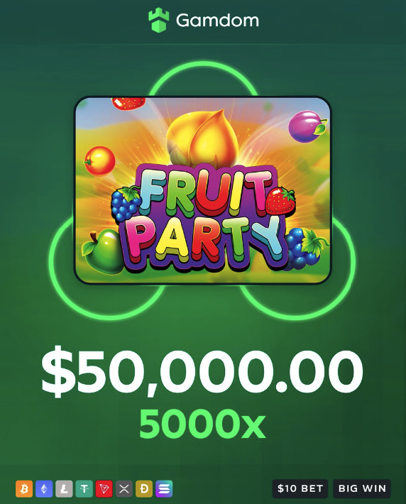 5,000x Fruit Party Max Win